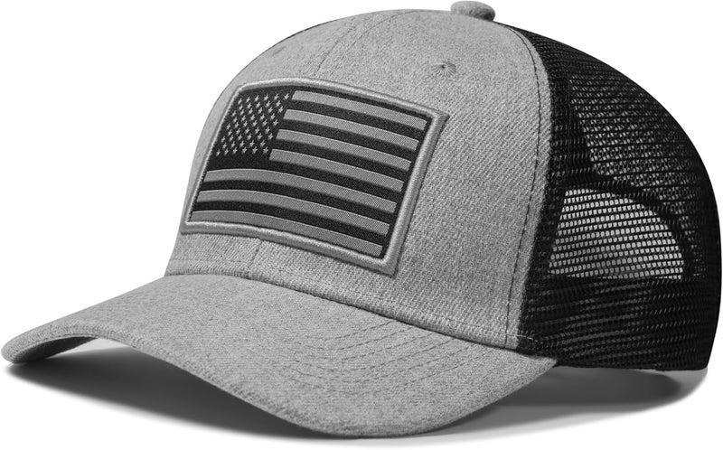 AURR American Flag Trucker Hat, Patriotic Baseball Cap for Men & Women, Breathable Mesh Adjustable Snapback, USA Flag Patch - Image 1